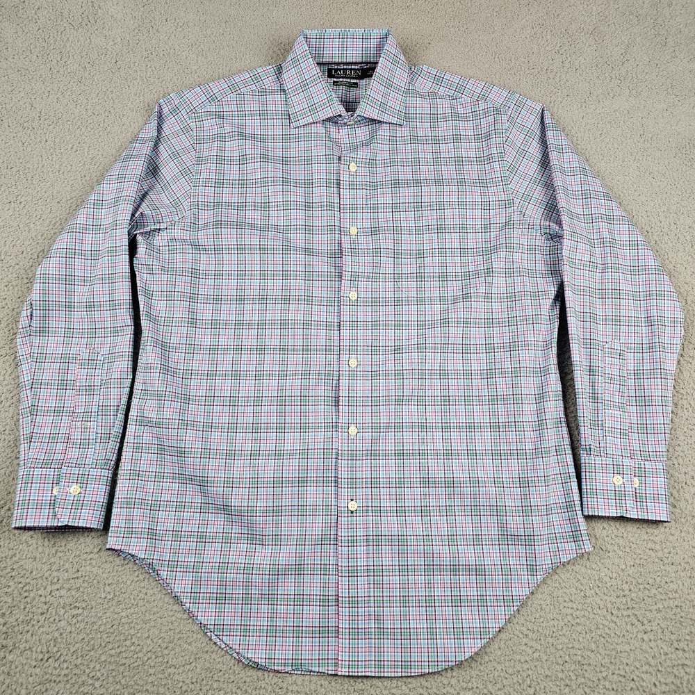 Lauren Ralph Lauren Dress Shirt Men 15.5 32/33 Multicolor Plaid Classic Fit - Picture 2 of 8